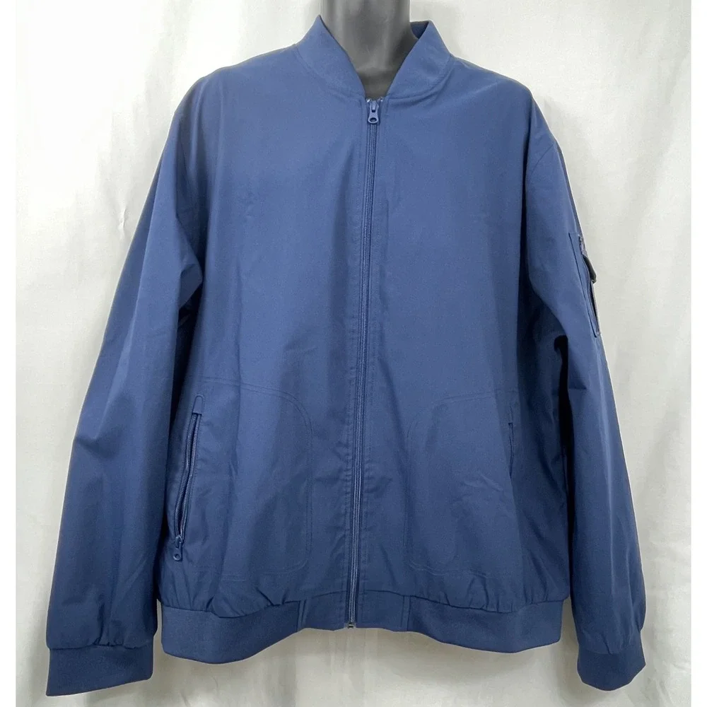 TBMPOY Mens 2X Lightweight Lined Bomber Jackets Windproof Full Zip Sleeve Pocket